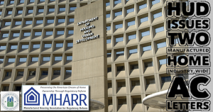 HUDLogoHUDBuildingPhotoIssuesTwoManufacturedHomeIndustryWideACLettersManufacturedHousingAssocRegulatoryReformLogo