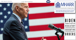 TheWhiteHouseOfficialLogoJoeBidenOfficialPhotoMHARRlogoBidenAdminRegulatoryExecutiveOrdersManufacturedHousingAssocRegulatoryReformLogo