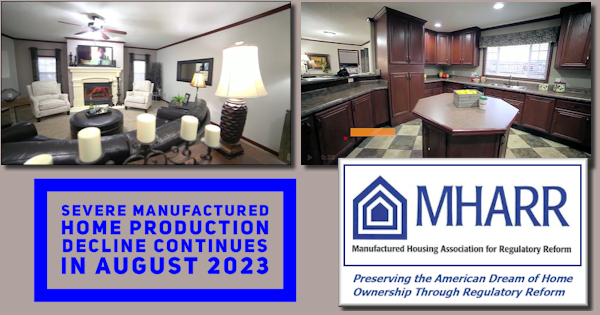 Severe Manufactured Home Production Decline Continues in August 2023
