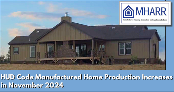 HUD Code Manufactured Home Production Increases in November 2024