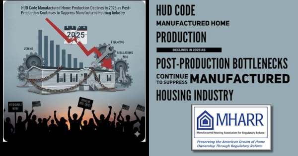 HUD_CodeManufacturedHomeProductionDeclinesIn2025asPostProductionBottlenecksContinueToSuppressManufacturedHousingIndustryMHARR-Manufact