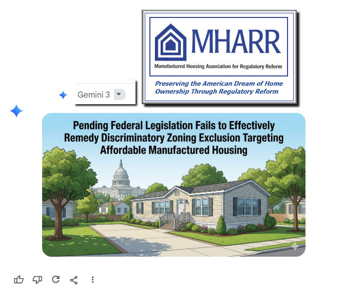 PendingFederalLegislationFailsToEffectivelyRemedyDiscriminatoryZoningExclusionMHARR-ManufacturedHousingAssocRegReform