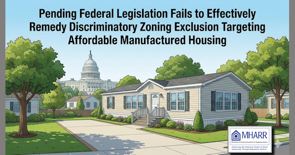 PendingFederalLegislationFailsToEffectivelyRemedyDiscriminatoryZoningExclusionTargetingAffordableManufacturedHousingMHARRManHousingAssocRegulatoryReform